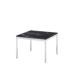 Knoll - Florence Knoll Low Table, Höjd 35 cm, 90 x 90 cm, skiva i Svart Marquina marmor - Soffbord - Florence Knoll - Svart - Metall/Sten