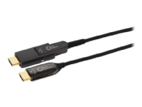 MicroConnect Premium - HDMI-kabelkit med Ethernet - hybrid koppar/fiberoptisk - svart - stöd för 1080p, hybrid aktiv optisk kabel, Dolby DTS-HD Master Audio-support, Dolby TrueHD-support, dubbelriktad, 4K60 Hz (4096 x 2160) stöd