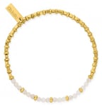 ChloBo GBRQCFR Rose Quartz Gold Tone Sparkle Cube Bracelet Jewellery
