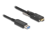 Delock - Usb-Kabel - Usb Typ A (Hane) Till 24 Pin Usb-C (Hane) Skruvbar - Usb 2.0 - 900 Ma - 7.5 M - Upp Till 10 Gbps Dataöverföringshastighet, Active Optical Cable (Aoc) - Svart