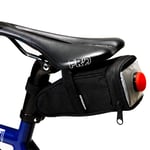 Polyester bicycle waterproof tail bag with light mountain bike saddle bag riding equipment storage bag
