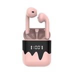 feimeifen Wireless Bluetooth Headset Earbud Digital Display Mini Sports Headset Pink