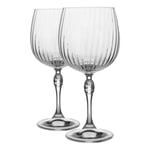 Bormioli Rocco 2 Piece America '20s Gin and Tonic Glasses Set - Vintage Art Deco Spanish Copa de Balon Cocktail Glass - 240ml