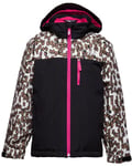 The North Face Snowquest Plus Jacket JR Pine Cone Brown Leopard Print (Storlek M)
