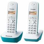 Panasonic KX-TG1612FRC Téléphone Duo sans fil DECT sans répondeur Bleu [Version Française]