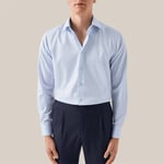 Eton Slim Signature Twill Shirt - Light Blue Geometric Print