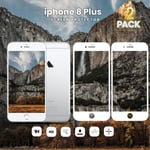 2 Pack iPhone 8 Plus Vit - Härdat Glas 9H - Super Kvalitet 3D