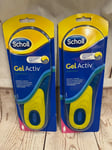 2x Scholl Gel Active Everyday Insoles for Women, shoe sizes 3-7.5 (2 Pair)
