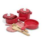 Melissa & Doug Wooden Toy Kitchen Accessory Set Pretend Play Play Food 3+ Gift for Boy or Girl, Red, 31 x 31 x 13 cm
