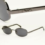 Emporio Armani 1997 Vintage Sunglasses Mens Womens Rectangle Gunmetal 063-S 976