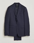 Zegna Tailored Wool Striped Suit Navy