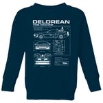 Back To The Future Delorean Schematic Kids' Sweatshirt - Navy - 3-4 Years
