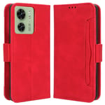 Motorola Edge 40 5G - Læder cover / pung - Aftagelig kortholder - Rød