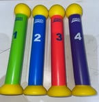 Zoggs Numbered Dive Diving Sticks x4 Pool Swimming Fun Swim Toy RRP £15