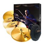 Zildjian KP100 K Series Cymbal Box Set - 15" Hi-Hats, 19" Thin Crash, 22" Light Ride, 17" Thin Crash, TGIG, Bronze