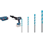 Bosch Professional BITURBO cordless impact drill GSB 18V-150 C (150 Nm, without batteries and charger, in L-BOXX 136) +4x Expert CYL-9 MultiConstruction drill set (for concrete, Ø 4-8 mm, accessories)