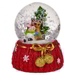 Mini Snöglob med Julfigur Guldrosett