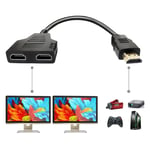 Câble adaptateur répartiteur HDMI - Répartiteur HDMI 1 entrée 2 sorties HDMI mâle vers double HDMI femelle 1 à 2 voies pour HDMI HD, LED, LCD, TV, prend en charge deux téléviseurs identiques en même temps