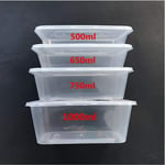 Plastic Microwave Freezer Safe-Lunch Boxes - Food containers and Lids, Suitable for Batch Cooking Ready Meals, Chilli, Pasta, Rice, Curry, Potatoes and Other use (10, 1000ml)