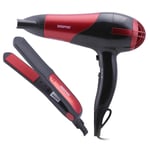2-in-1 Travel Hair Dryer & Hair Curling Straightener Combo Set Style Gift 2200W