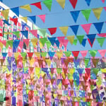 150st färgglada vimpel Banner Flaggor Multicolor Bunting String Triangel Flaggor