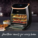 Tower Air Fryer Oven 2000w, 11 Litre,  T17039RGB Vortx in Rose Gold/black