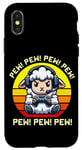 Coque pour iPhone X/XS Jeux vidéo rétro Sunset Gamer Sheep Pew pour garçons et filles