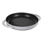 Staub Grill Pans 23 cm round Cast iron Pure graphite-grey