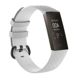 Fitbit Charge 3 / Charge 4 - Silikone armbånd Geo Design - Hvid