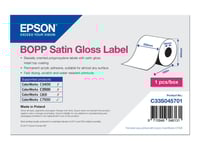Epson - Biaxialt Riktat Polypropylen (Pp) - Blank Satin - Permanent Akrylhäftning - Bestruken Ovansida - Rulle (22 Cm X 750 M) 1 Rulle (Rullar) Löpande Etiketter - För Colorworks C7500, C7500g, Tm-C7500g
