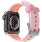 OtterBox Bracelet All Day pour Apple Watch Series 9/8/7/6/SE 2e gen/SE 1e gen/5/4/3 - 38mm/40mm/41mm, Bracelet de rechange en silicone doux au toucher durable pour Apple Watch, Rose/Orange