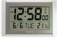 Acctim Stratus Digital Wall/Desk Clock Radio Controlled Tabletop LCD Display UK
