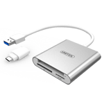 Unitek UNITEK USB 3.0 to Multi-In-One Card Reader. Includes USB-C Adapter Aluminuim Style Housing. Bus powered. Data Transfer up 5Gbps. Reads Any Type of Memory Card. Plug and play.