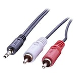 Lindy Câble audio Premium 2 x RCA (Cinch) mâle vers jack 3,5mm mâle, 1m