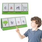 YEKKU Kids Early Educational Toy,Children Baby Entertainment Toys,Desk Calendar Type Double-Sided Flip Word Construction Card Pattern Letter Matching Card