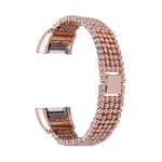 Fitbit Charge 2 5 beads stainless steel watch strap - Rose Gold