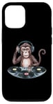 Coque pour iPhone 13 Pro Monkey Casque de DJ amusant pour homme, femme, enfant