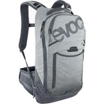 EVOC TRAIL PRO 10l backpack for trail riding & racing, backpack (lightweight bike backpack, LITESHIELD PLUS back protector, 3l hydration bladder compartment, size: S/M), stone grey/carbon grey