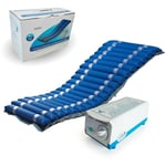 Matelas anti-escarres pour lit medicalise air alterne Avec compresseur Bleu Deluxe Mobi 2 Mobiclinic