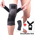 Outdoor Sport Protector Knee Man Knee Brace Pads Support Compression Breathable Running Support Climbing Knee Sleeve Knee Strap (Color : Black Detachable, Size : L) Large Black Detachable