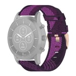 New Watch Straps 22mm Stripe Weave Nylon Wrist Strap Watch Band for Fossil Hybrid Smartwatch HR, Male Gen 4 Explorist HR & Sport (Grey) (Color : Purple)