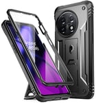 Poetic Revolution Case Compatible with OnePlus 11 5G 6.7 inch (2023 Release), Full-Body Rugged Shockproof Heavy Duty Protective Cover with Kickstand and Built-in Screen Protector, Black
