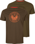 Härkila Men's Wildboar Pro Short Sleeve T-Shirt 2-Pack XXL, Light Willow Green/Demitasse Brown XXL male