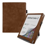 PocketBook InkPad Color 2 Origami Konstläder Fodral med Stativfunktion & Rem - Brun