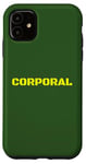 Coque pour iPhone 11 Caporal militaire officier des forces armées imprimé au dos