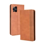 LEYAN Leather Folio Case for Oppo Find X3 Pro (6.7"), Magnetic Closure Full Protection Book Style Wallet Flip Cover with [Kickstand] and [Card Slots], PU/TPU Case Phone Shell (Brown)