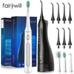 Dental Oral Irrigator Rechargeable Sonic Toothbrush 8 Jets Teeth Double Cleaning