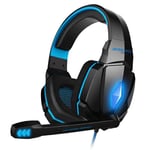 Écouteurs de jeu YOKULI Bleu - Casque stéréo avec micro pour ordinateur de gamer