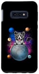 Coque pour Galaxy S10e Akita On The Moon Galaxy Funny Dog In Space Puppy Lover