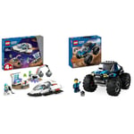 LEGO City Spaceship and Asteroid Discovery Set, Space Station Toy for 4 Plus Year Old Boys & Girls & City Blue Monster Truck Toy for 5 Plus Year Old Boys & Girls, Vehicle Set